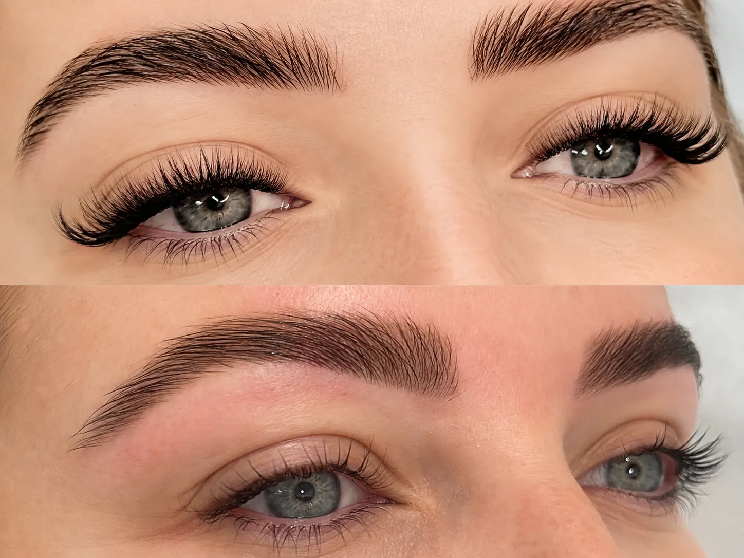 Eyelash extensions and professionally shaped brows